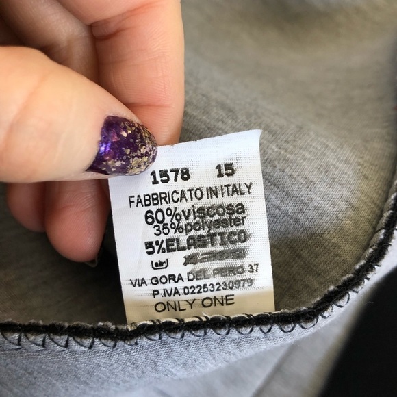 New Collection Italian Black Viscose Neoprene Button Front Coat EUC One Size - Picture 8 of 9